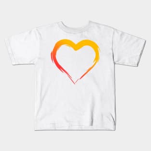 A Simple Love, Abstract Brush, Red Yellow Kids T-Shirt